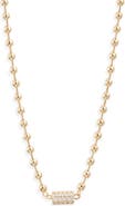 Nordstrom Cubic Zirconia Accent Shot Bead Necklace
