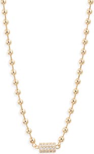Nordstrom Cubic Zirconia Accent Shot Bead Necklace