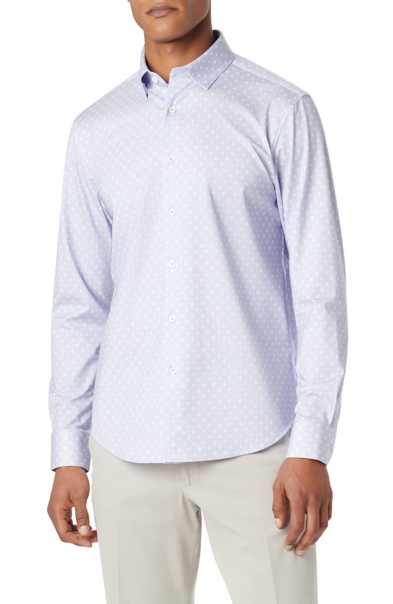 Bugatchi Jules OoohCotton<sup>®</sup> Dot Print Button-Up Shirt, Main, color,