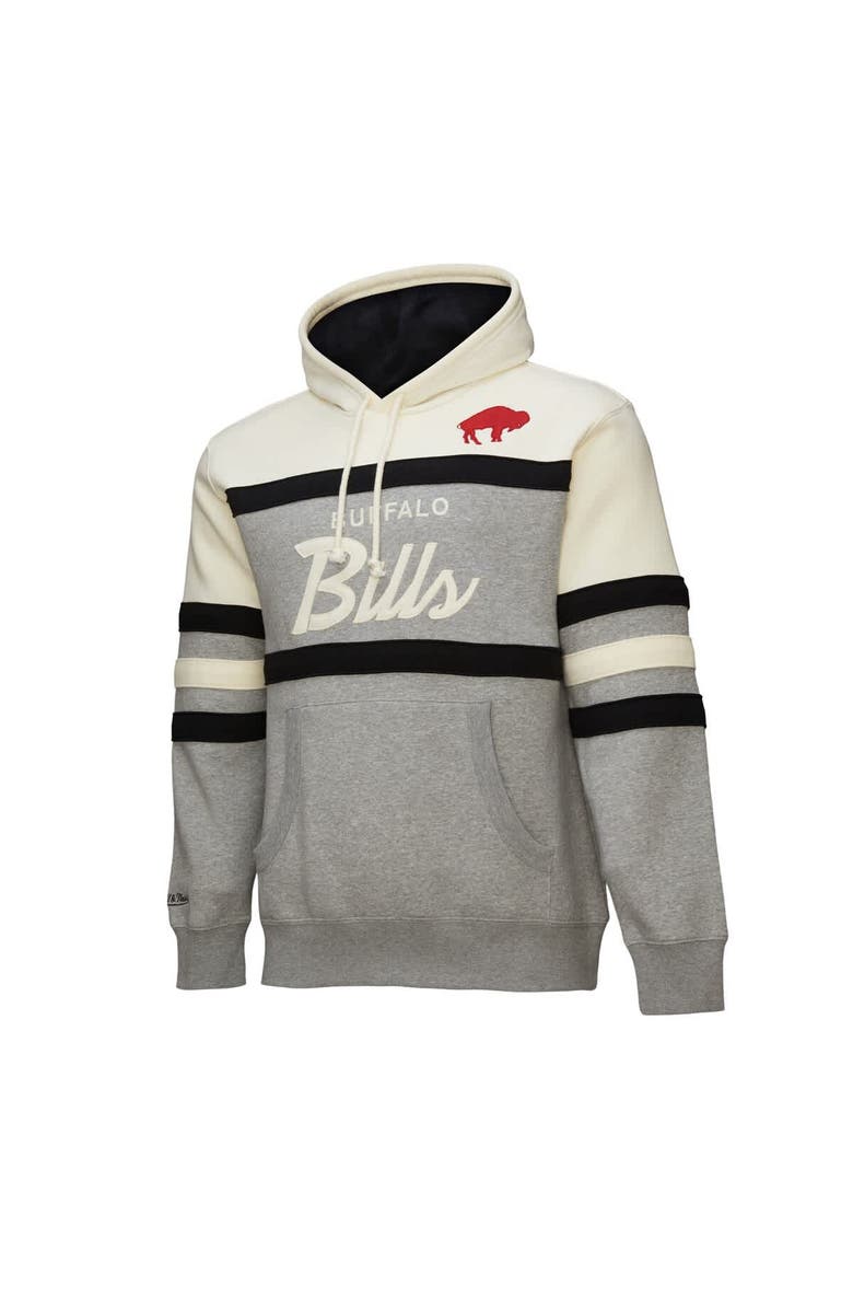 Mitchell & Ness Men's Mitchell & Ness  Heather Gray Buffalo Bills Head Coach Vintage Logo Pullover Hoodie, Alternate, color, 