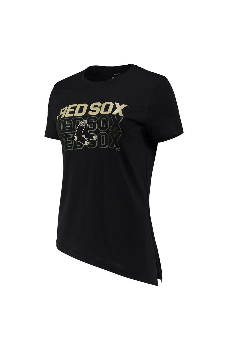 LEVELWEAR Women's Levelwear Black Boston Red Sox Birch Delta Asymmetrical T-Shirt, Alternate, color, 