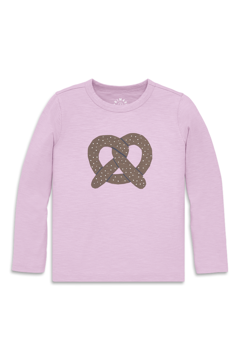 Kids Long Sleeve Pretzel Tee, Main, color, Hydrangea Pretzel
