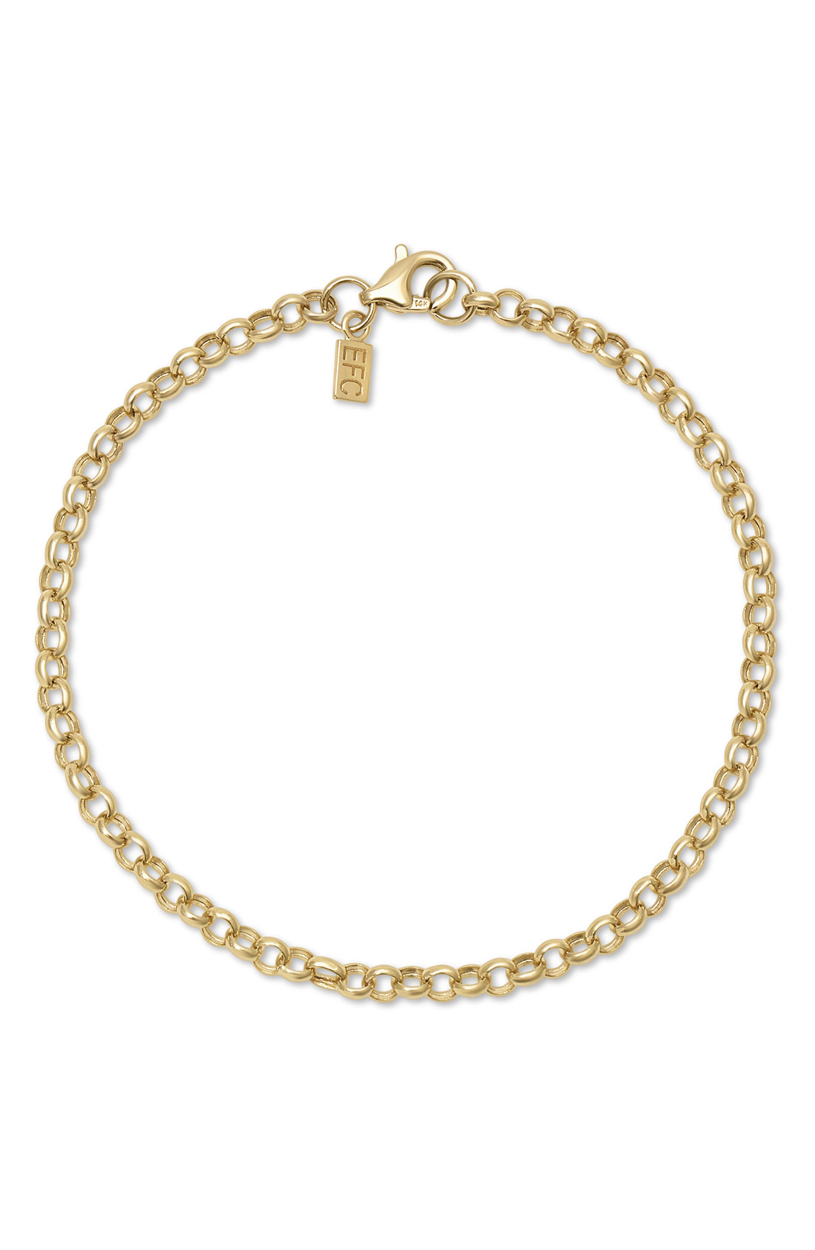 EF Collection 14k Gold Rolo Chain Bracelet in 14K Yellow Gold at Nordstrom