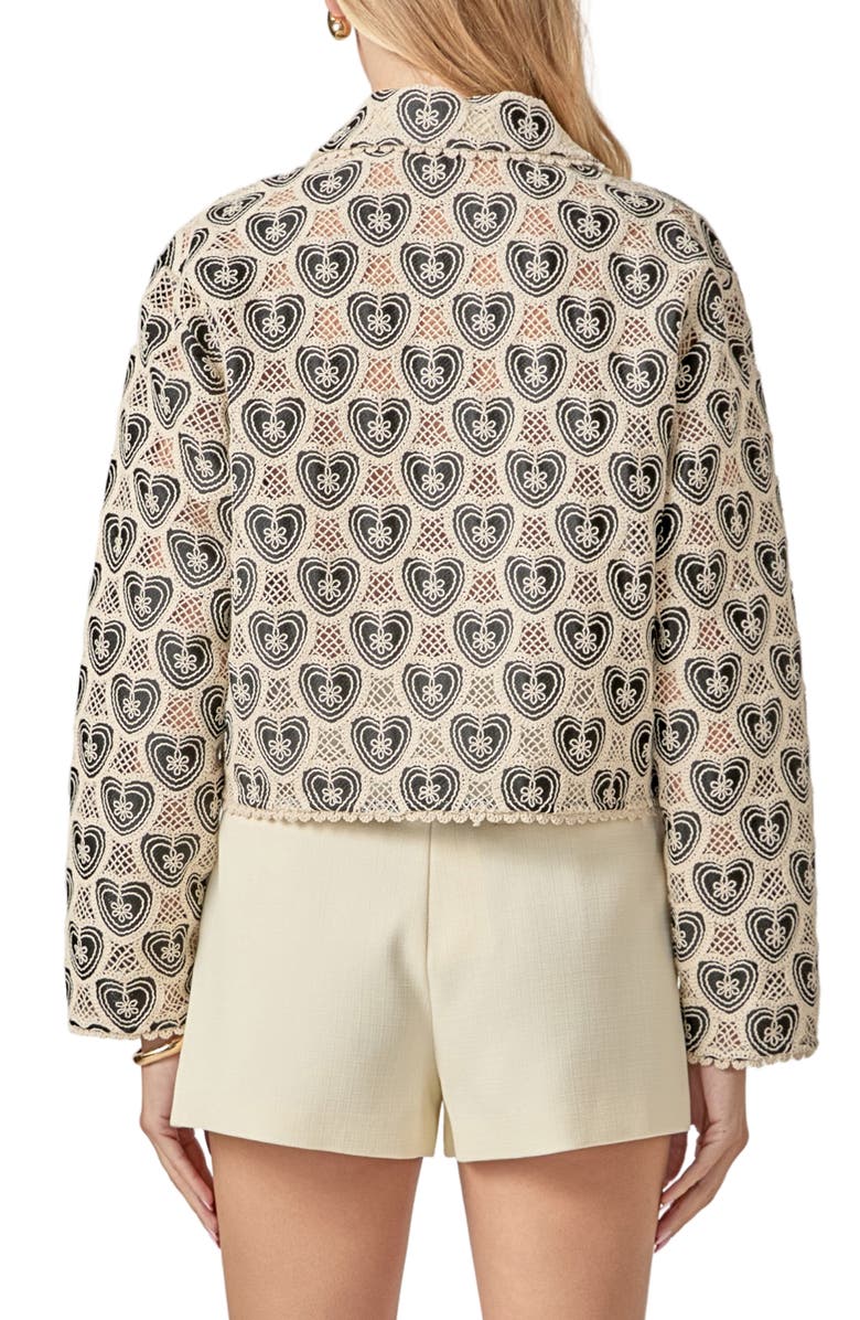 English Factory Crochet Shirt, Alternate, color, Natural/ Black