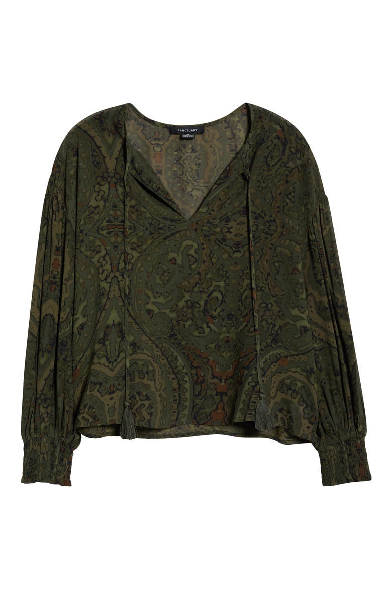 The Moment Print Top, Main, color, MIDNIGHT MOSS GREEN