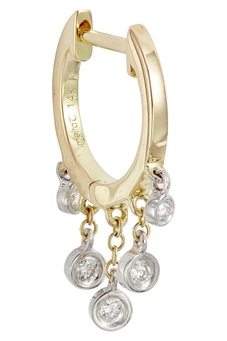 Diamond Fringe Hoop Earrings, Alternate, color, YELLOW GOLD/ DIAMOND