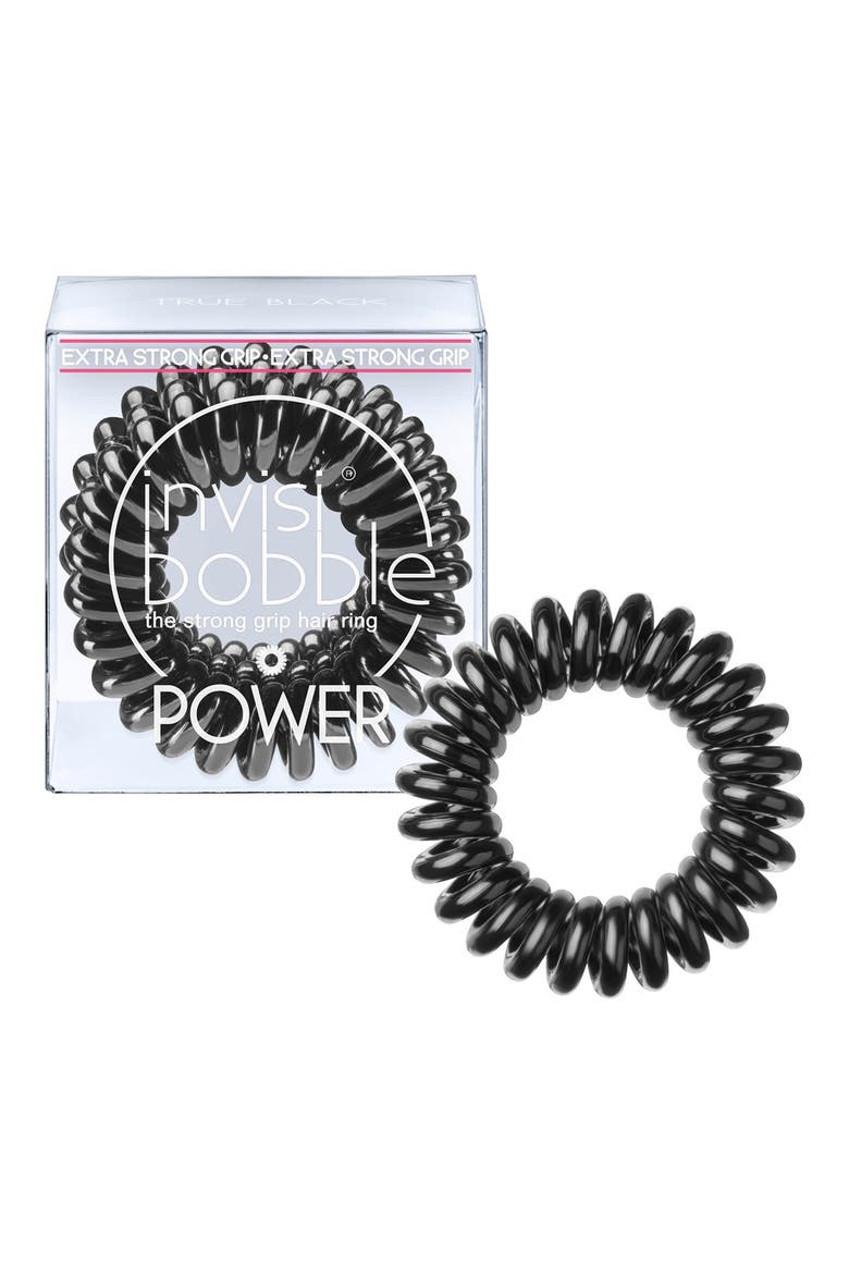 'Power' Hair Tie, Main, color, TRUE BLACK