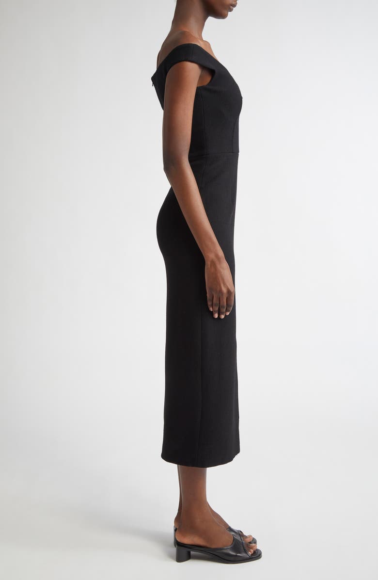 Michael Kors Collection Off the Shoulder Sheath Dress, Alternate, color, Black