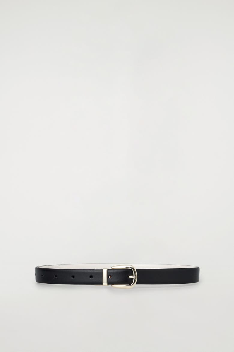 Reversible Leather Belt, Alternate, color, BLACK / ECRU