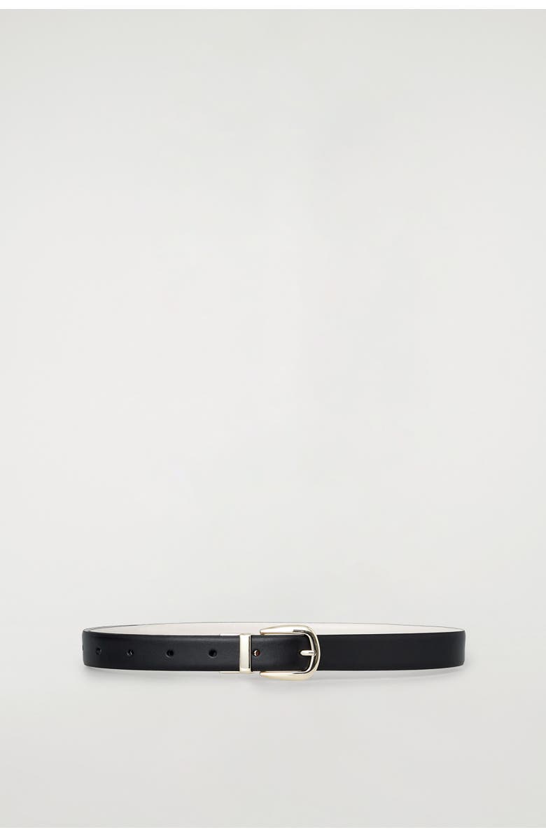 COS Reversible Leather Belt, Alternate, color, Black / Ecru