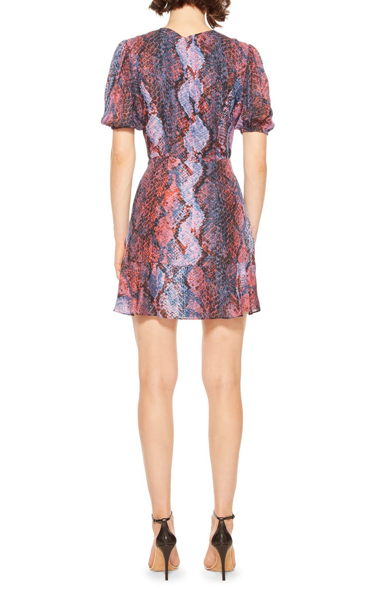 Parker Soliana Snake Print Minidress, Alternate, color, 