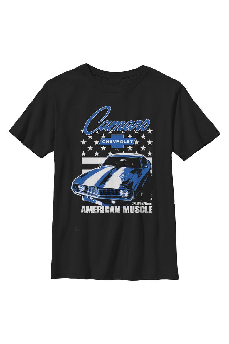 Boy's General Motors Camaro American Muscle  Graphic T-Shirt, Main, color, Black