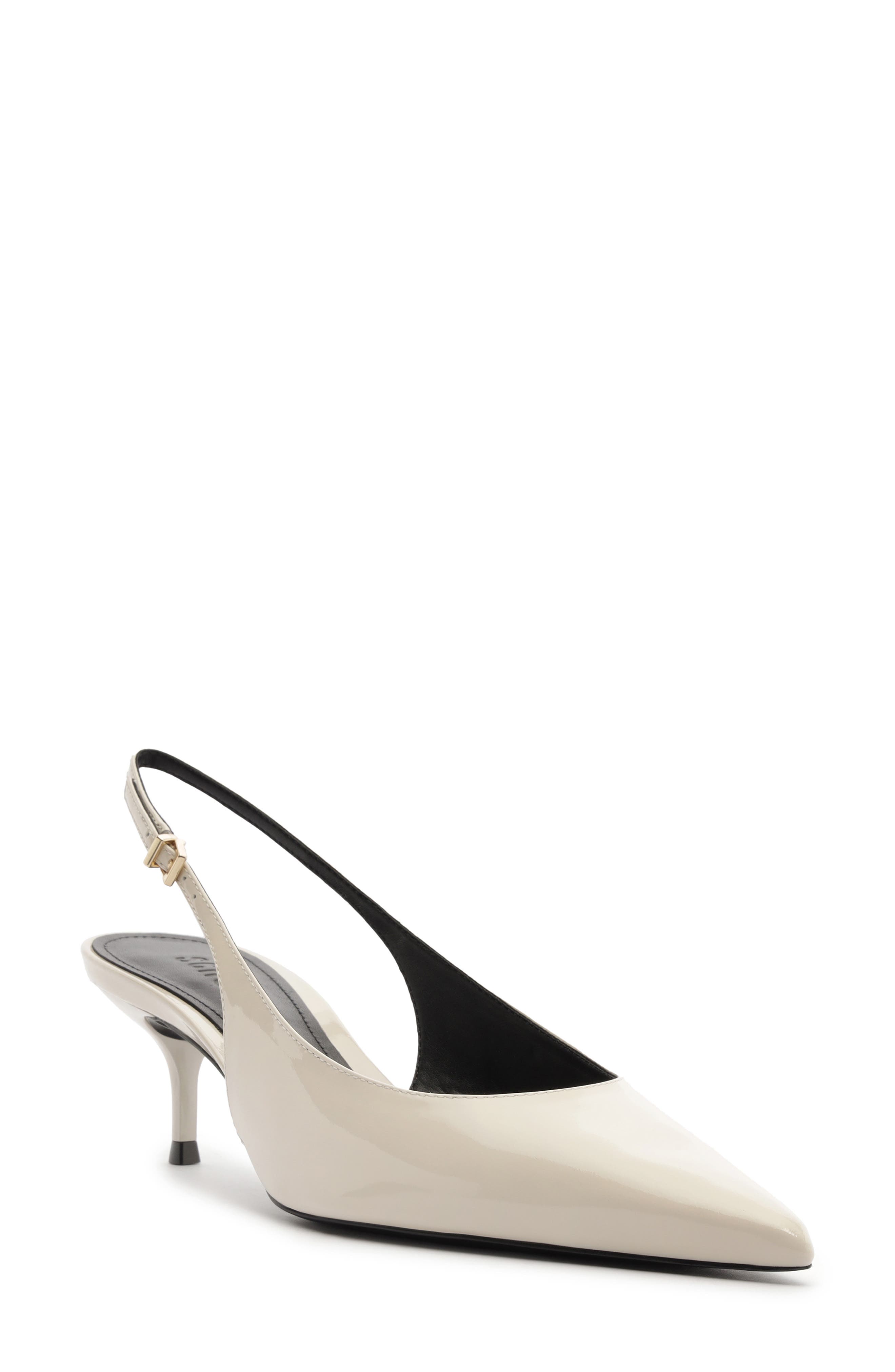 Paola Mid Slingback Pump, Main, color, SUGAR WHITE/ SALTO PATENT