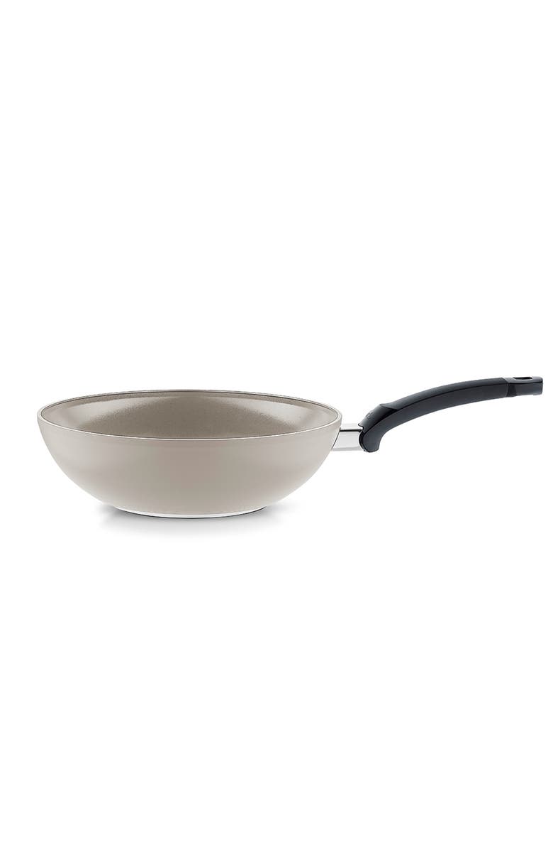 Fissler Ceratal Comfort Ceramic Non-Stick Wok, Main, color, Warm Grey