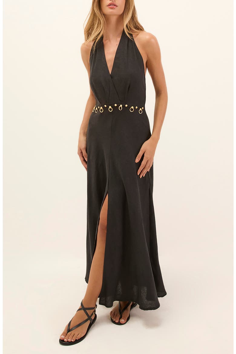 Hailey Halter Cover-Up Dress, Main, color, BLACK