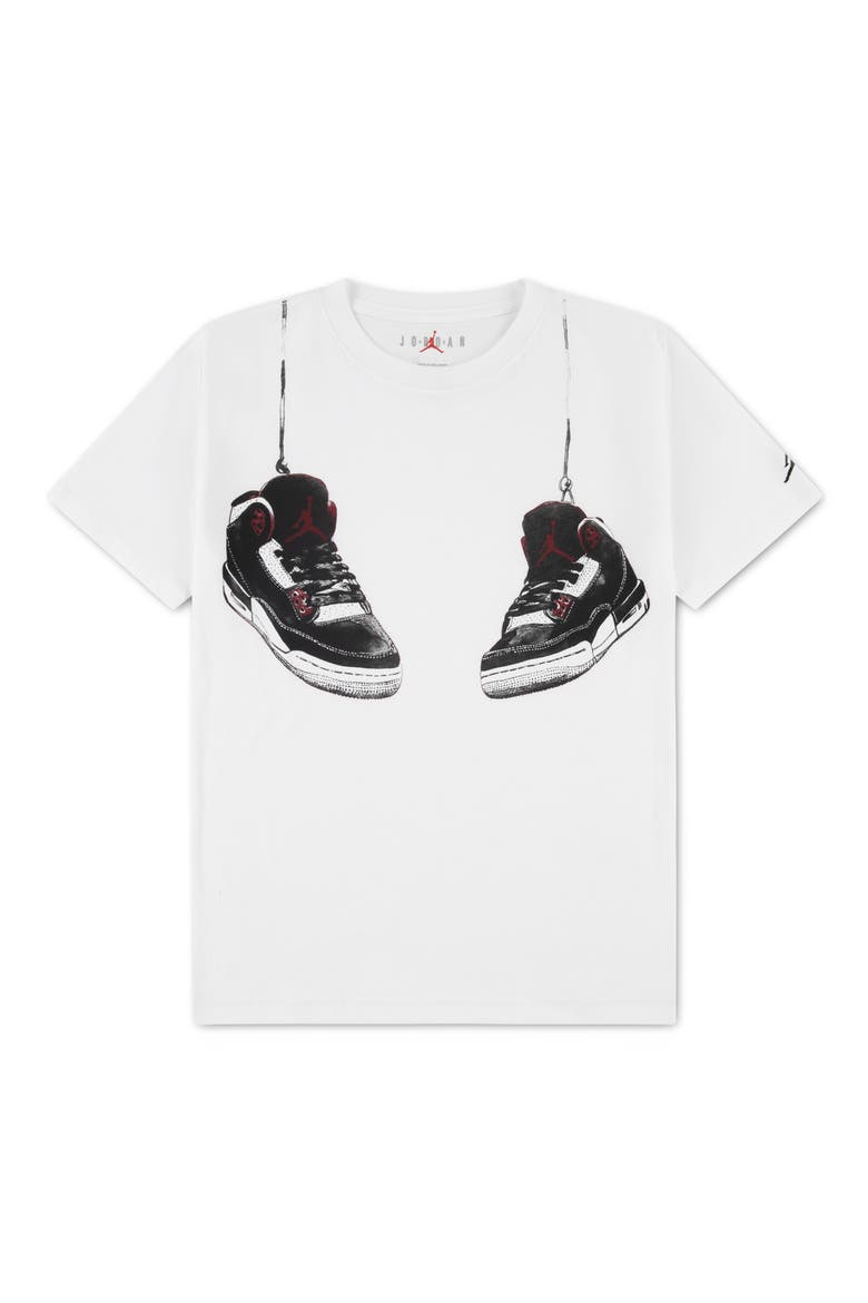 Kids' AJ3 Shoe Strings Graphic T-Shirt, Main, color, WHITE