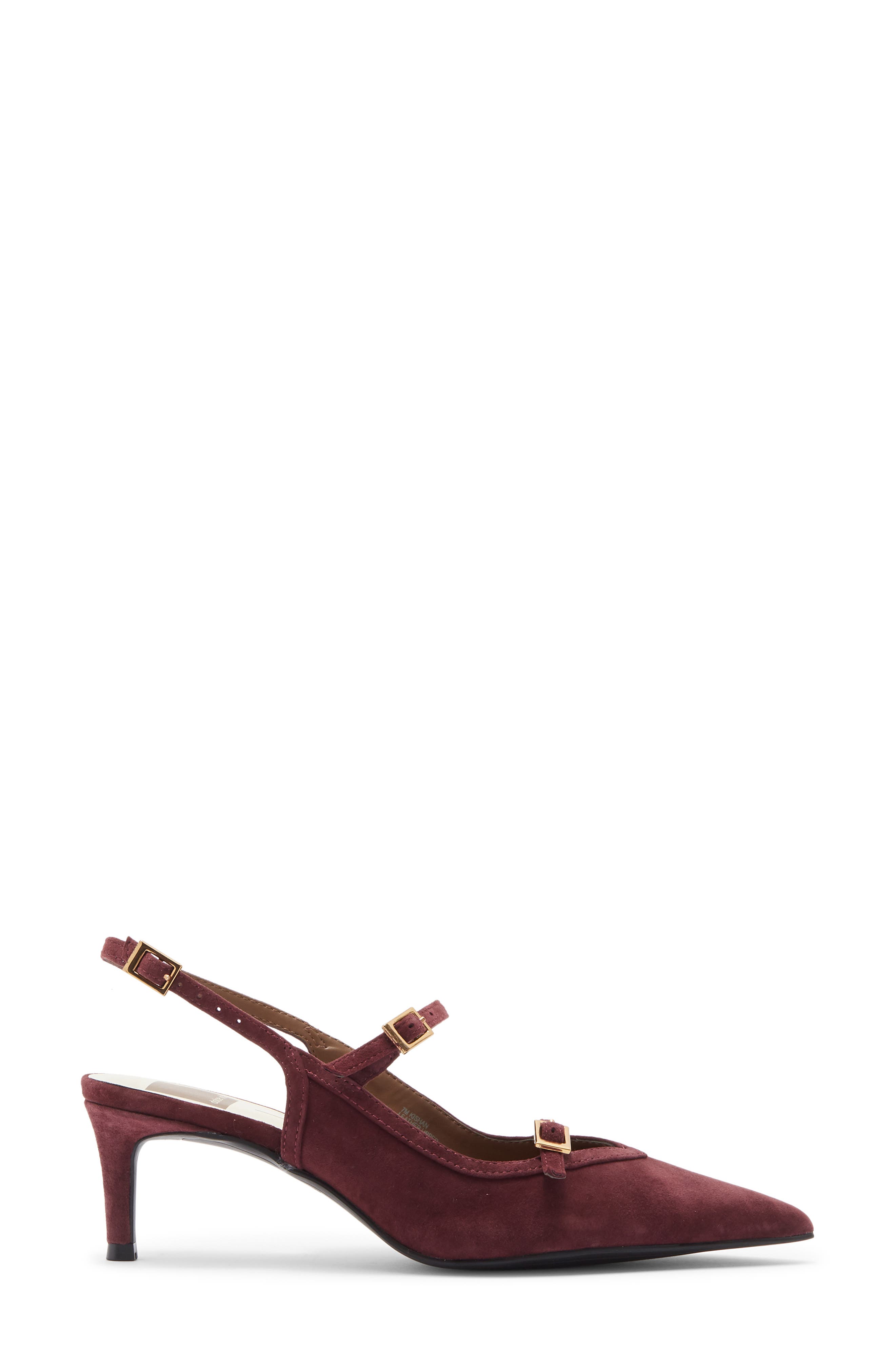 Dolce Vita Kishan Pointed Toe Slingback Pump, Alternate, color, Wine Suede