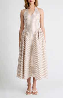 Elodie Gingham Halter Dress