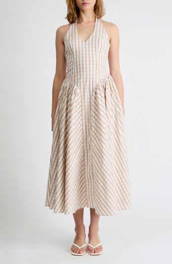 Elodie Gingham Halter Dress