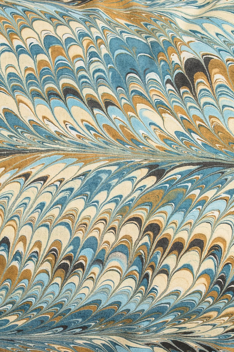 Nila Feathers Hand-Marbled Pillow - Cover Only, Alternate, color, Nila