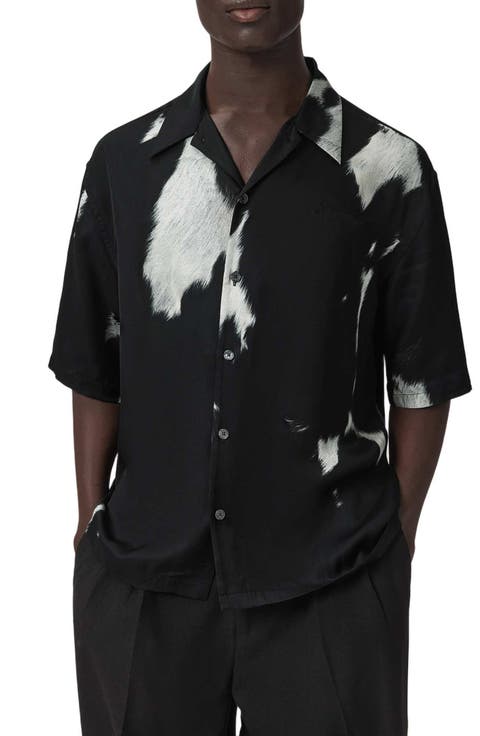 Templar Print Short Sleeve Button-Up Shirt