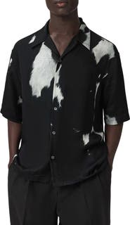AllSaints Templar Print Short Sleeve Button-Up Shirt