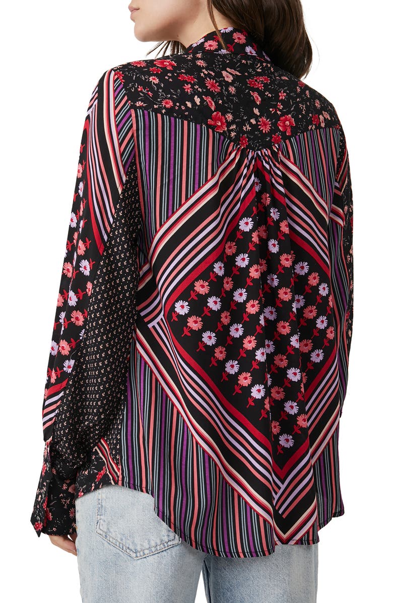 Free People Hazel Floral Stripe Button-Up Blouse, Alternate, color,