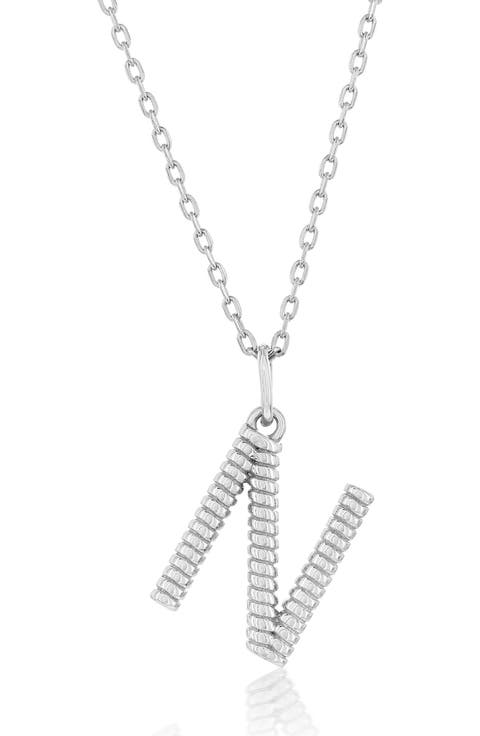 Croissant Initial Pendant Necklace