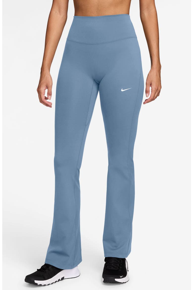 One Dri-FIT High Waist Flared Leggings, Main, color, WORK BLUE/ WHITE