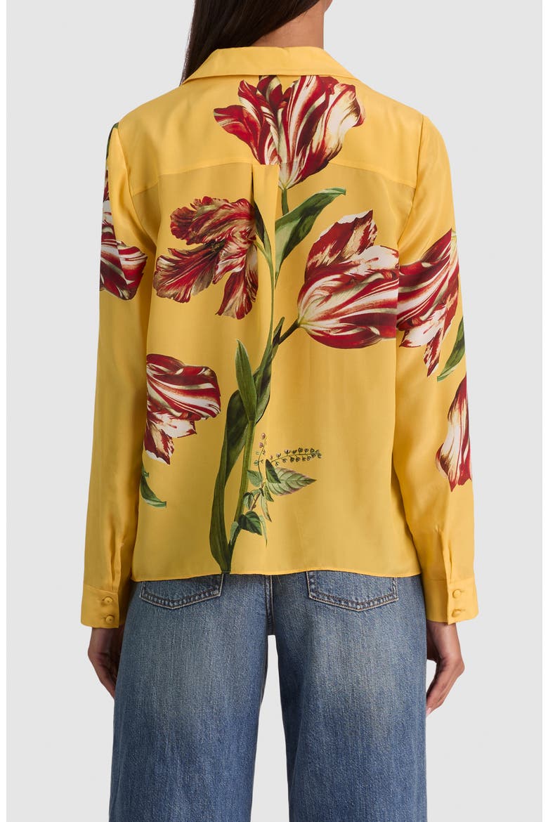 Eloise Tulip Print Silk Shirt, Alternate, color, SOFT TULIP TUSCANY