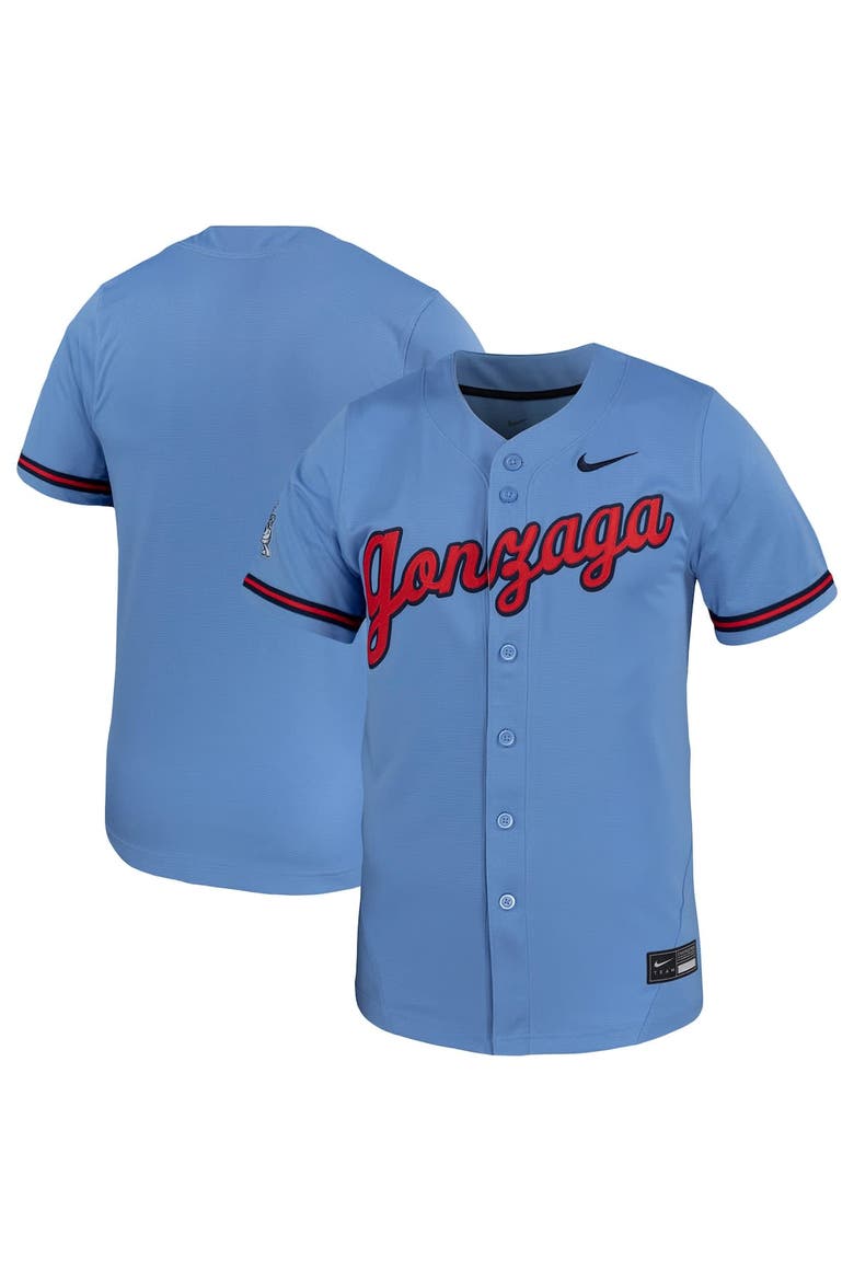 Men's Nike Light Blue Gonzaga Bulldogs Replica Baseball Jersey, Alternate, color, Light Blue