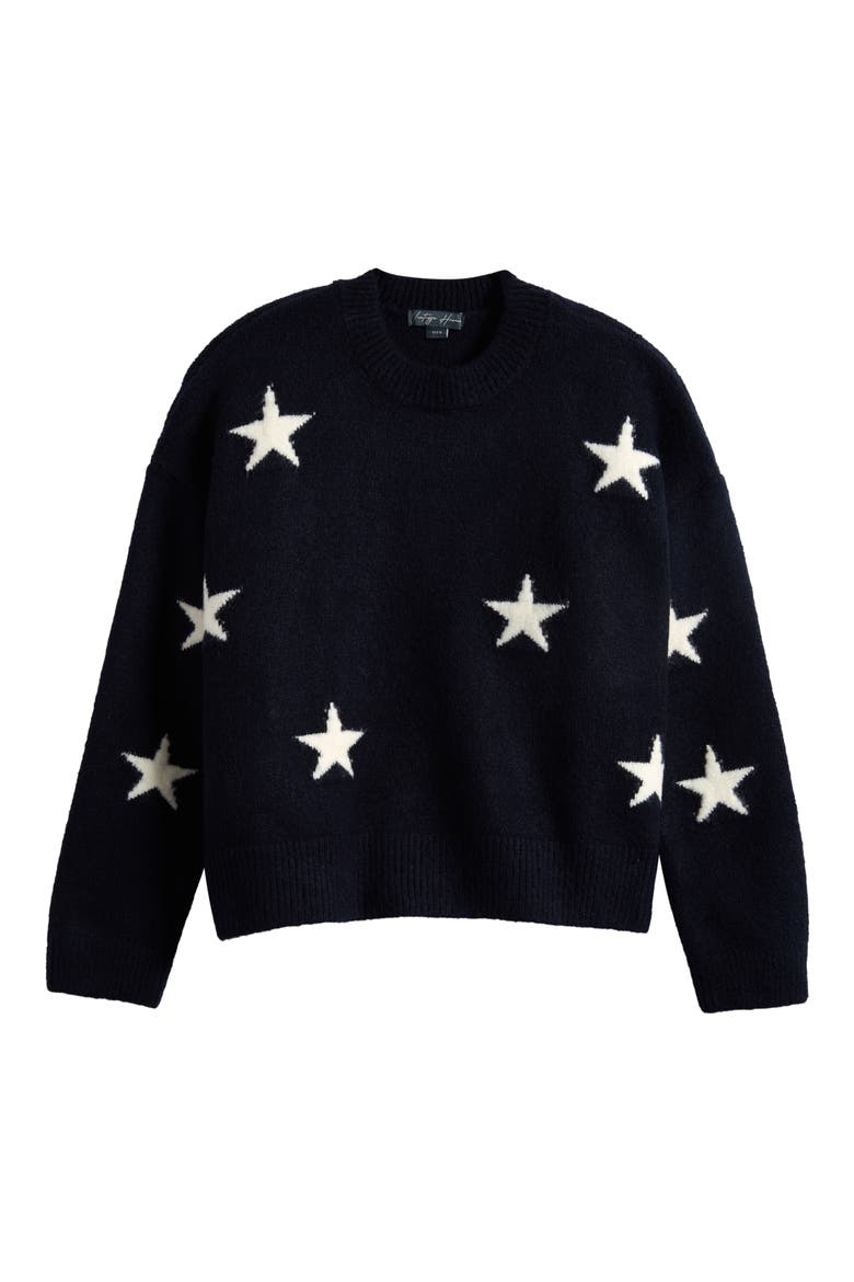 Kids' Star Graphic Knit Sweater, Main, color, DARK NAVY