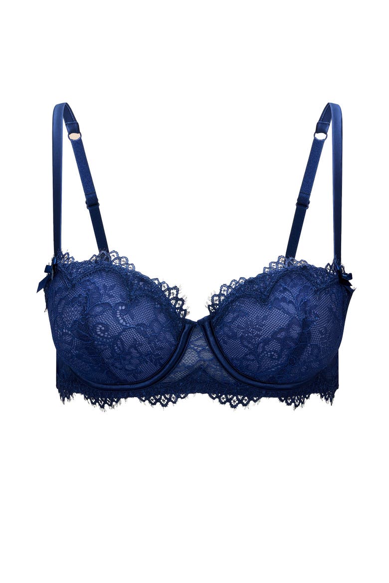 Karah Push Up Balconette Bra, Alternate, color, Dark blue