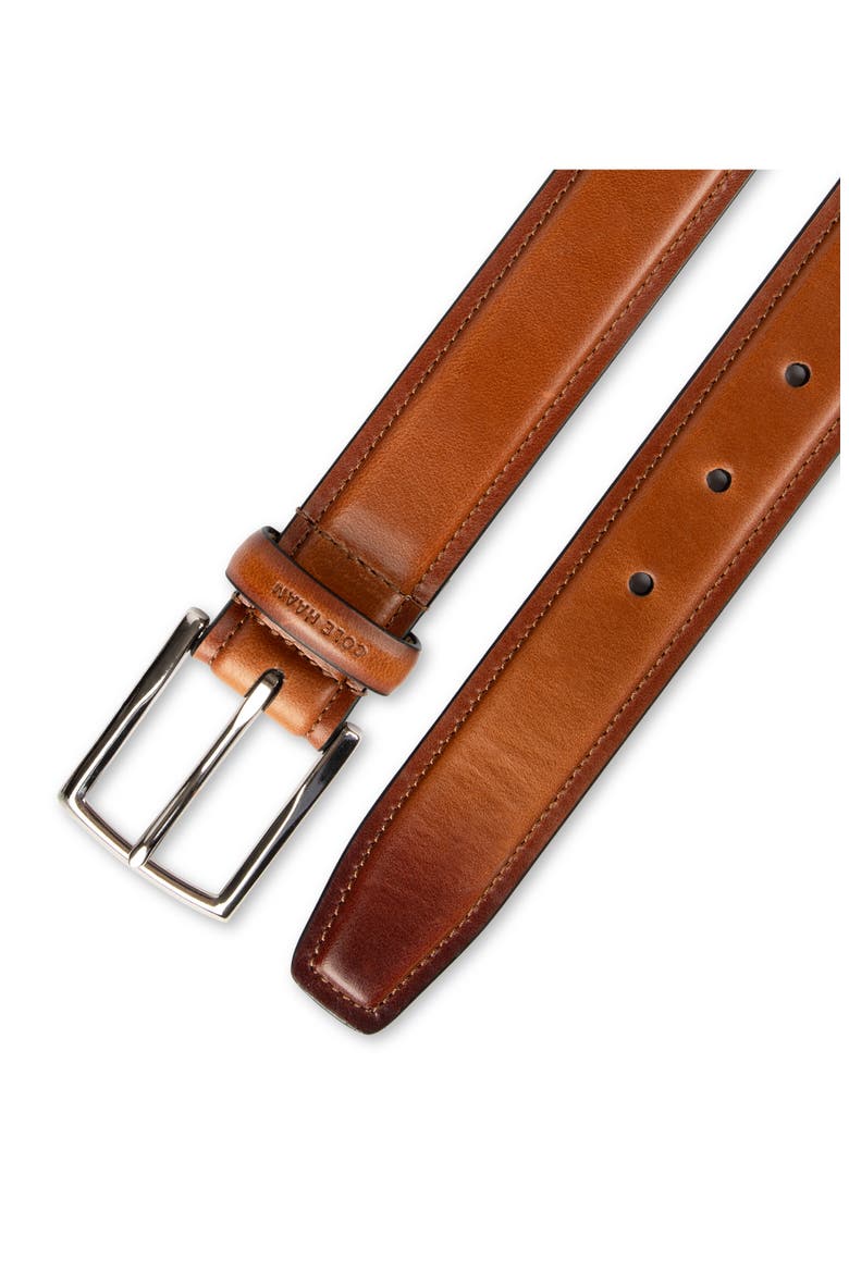 Burnished Edge Leather Belt, Alternate, color, BRITSH TAN