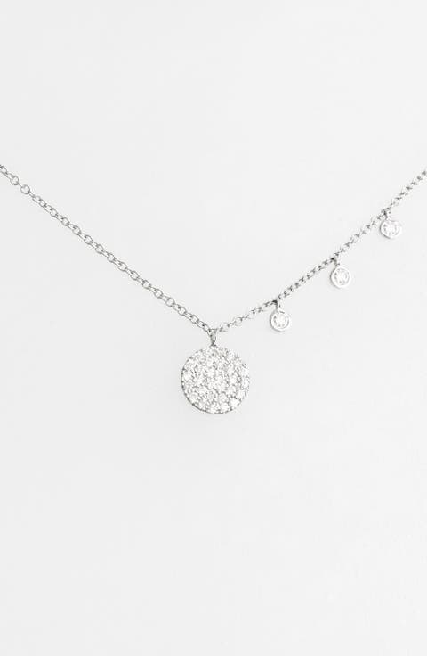 Dazzling Diamond Disc Pendant Necklace