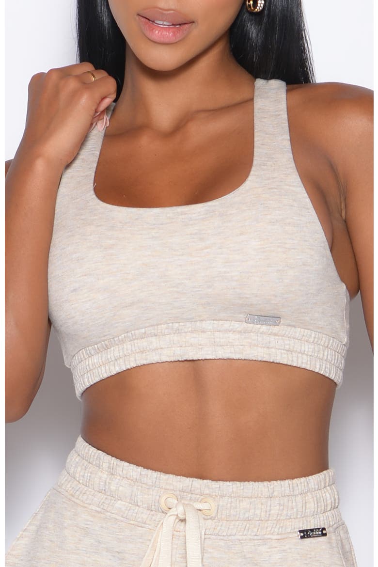 Sweat Lounge Bra, Main, color, Heathered Oatmeal