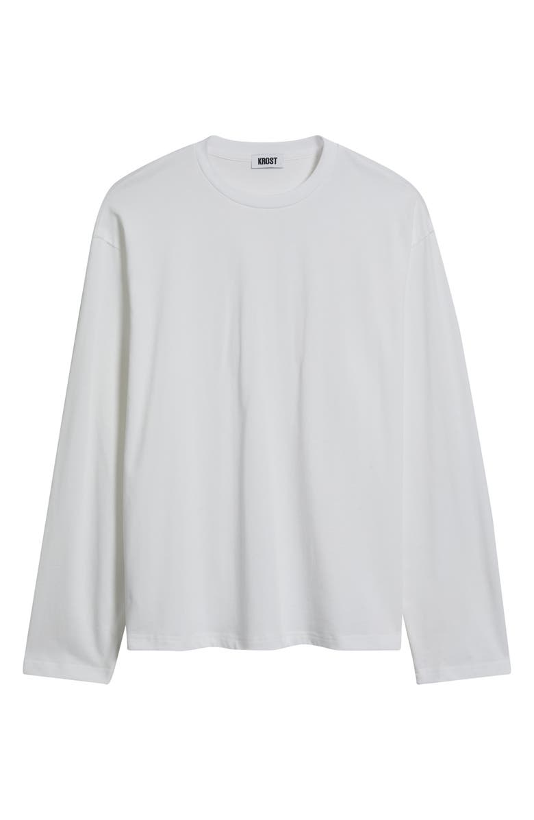 KROST Reverse Seam Long Sleeve Cotton T-Shirt, Alternate, color, White