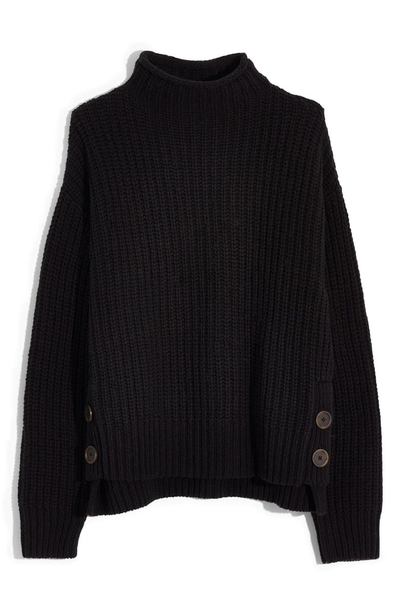 Madewell Mock Neck Side-Button Pullover Sweater, Main, color, 