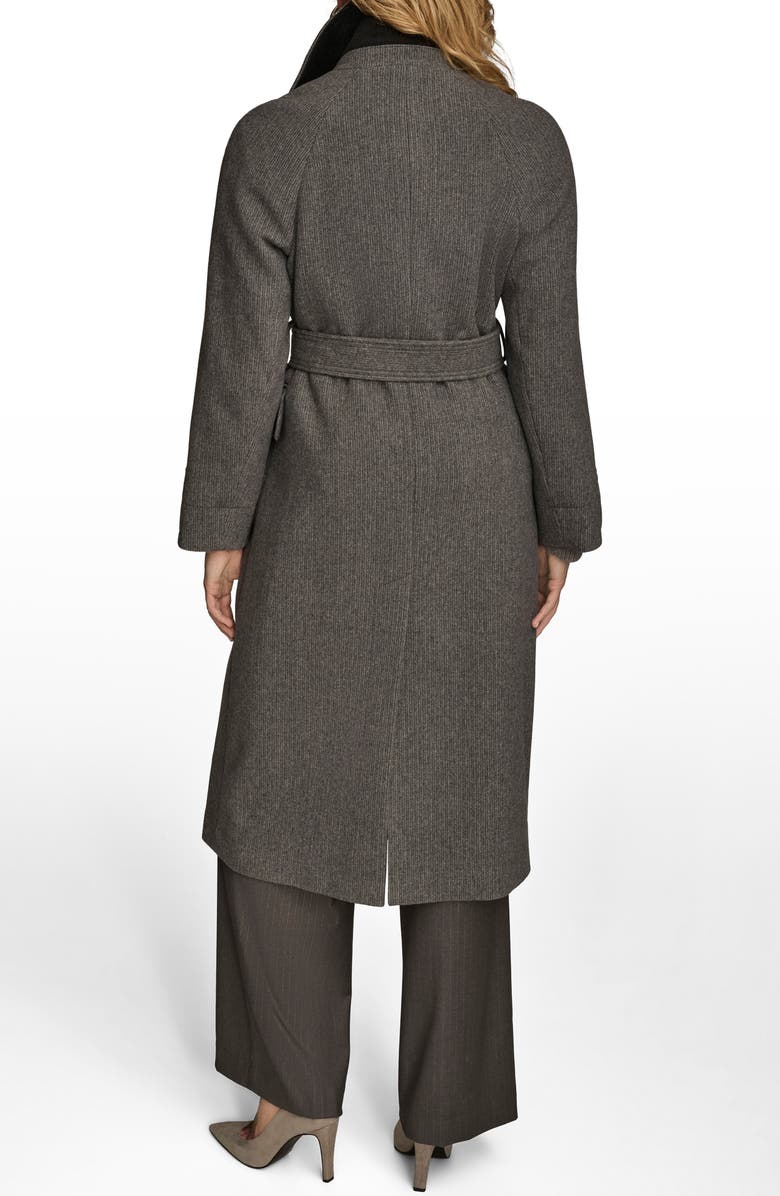 Donna Karan New York Convertible Collar Double Breasted Wool Blend Coat, Alternate, color, Steel