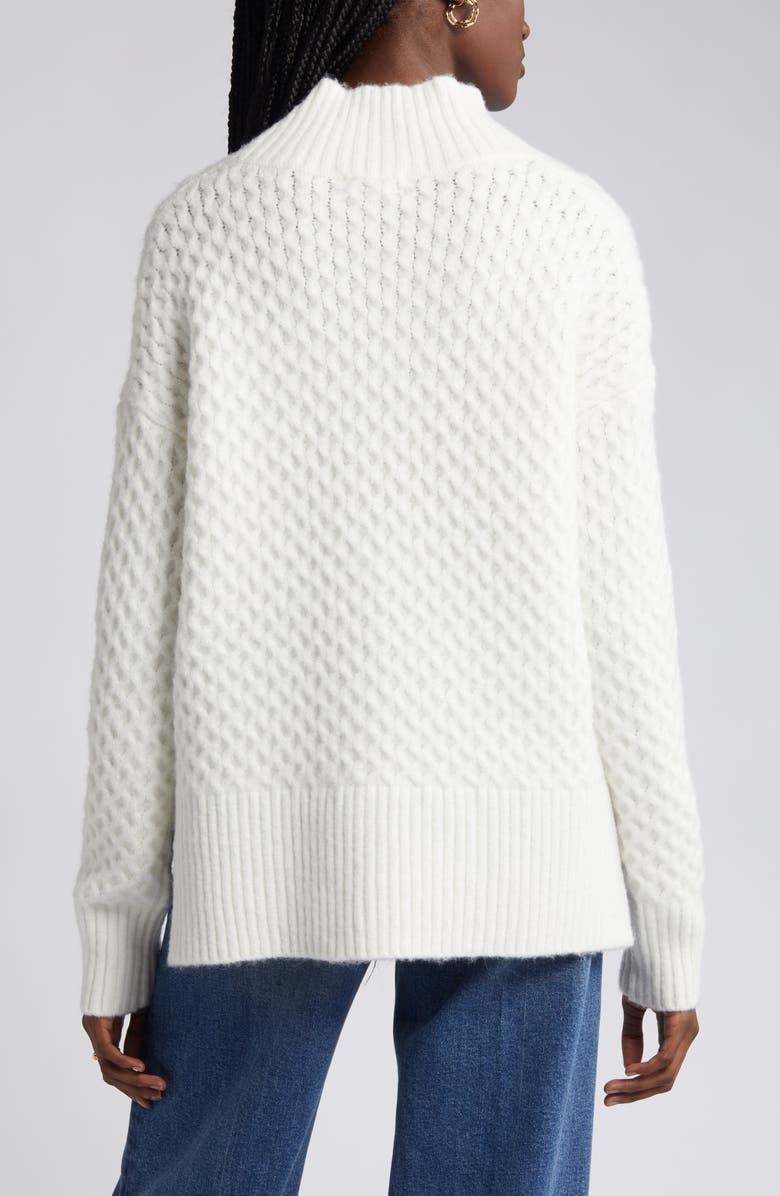 Nordstrom Mock Neck Cable Knit Sweater, Alternate, color, Ivory Cloud
