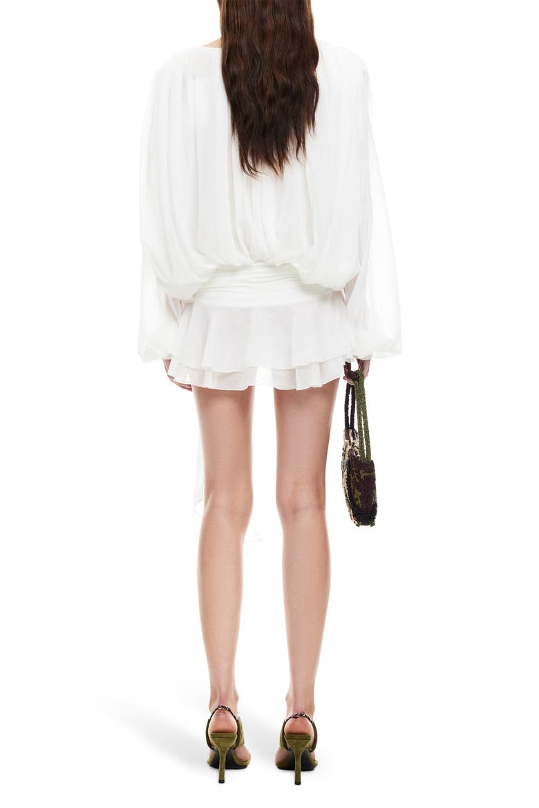 Elements Long Sleeve Chiffon Minidress, Alternate, color, MOONLIGHT