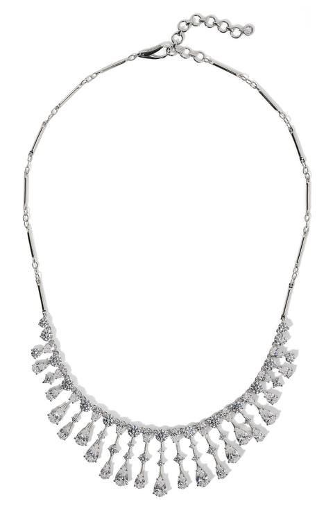 Hera Fringe Cubic Zirconia Frontal Necklace