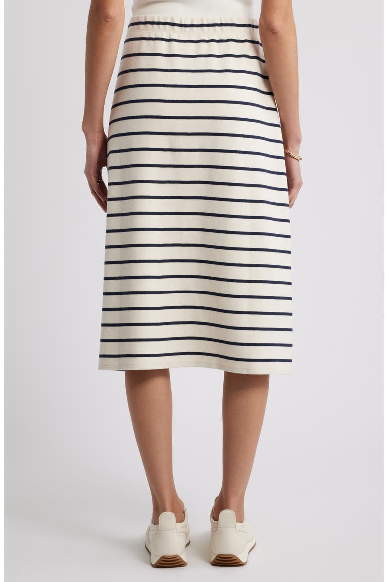 Stripe Knit Midi Skirt, Alternate, color, IVORY NAVY GENTRY STRIPE