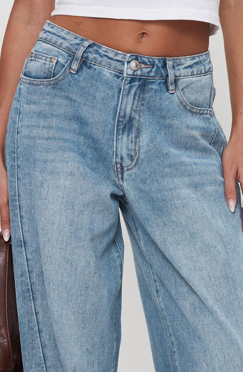 Princess Polly Ringer Low Rise Wide Leg Jeans, Alternate, color, 