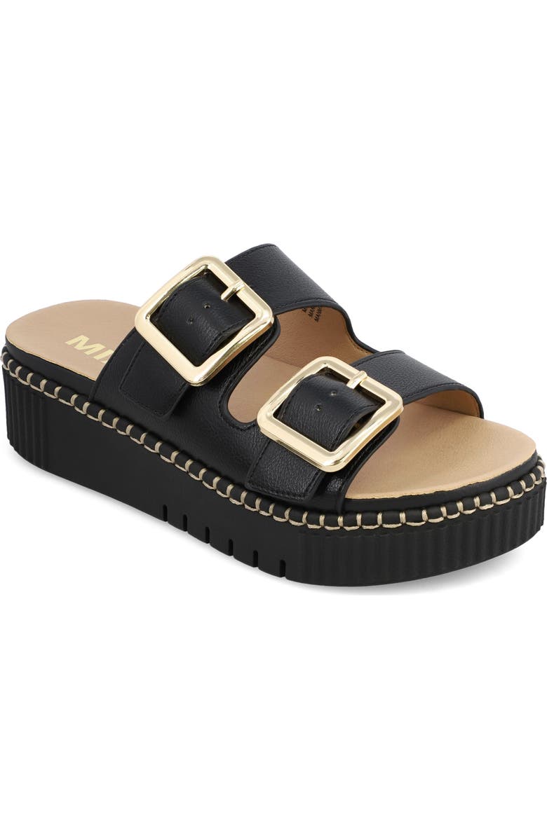 MIA Jacinta Buckle Strap Platform Sandal, Main, color, Black