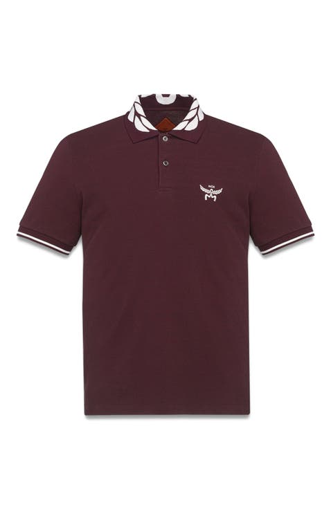 Laurel Logo Piqué Polo in Organic Cotton