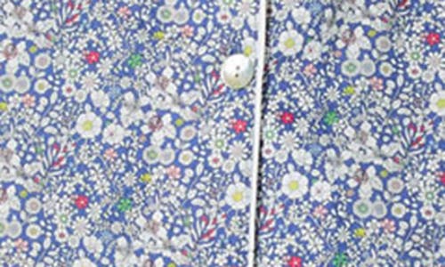 Bedhead Pajamas Floral Print Cotton Jersey Crop Pajamas In Blue