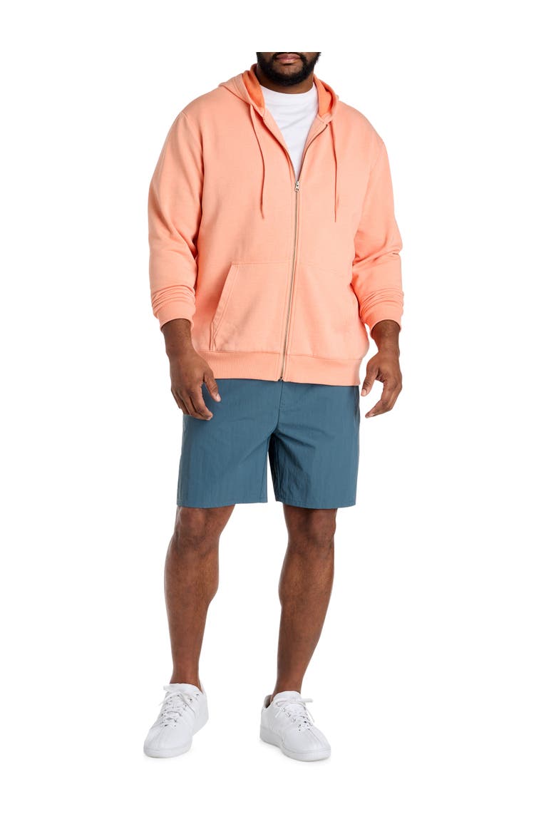 Big & Tall Washed Zip-Front Hoodie, Alternate, color, SHELL CORAL