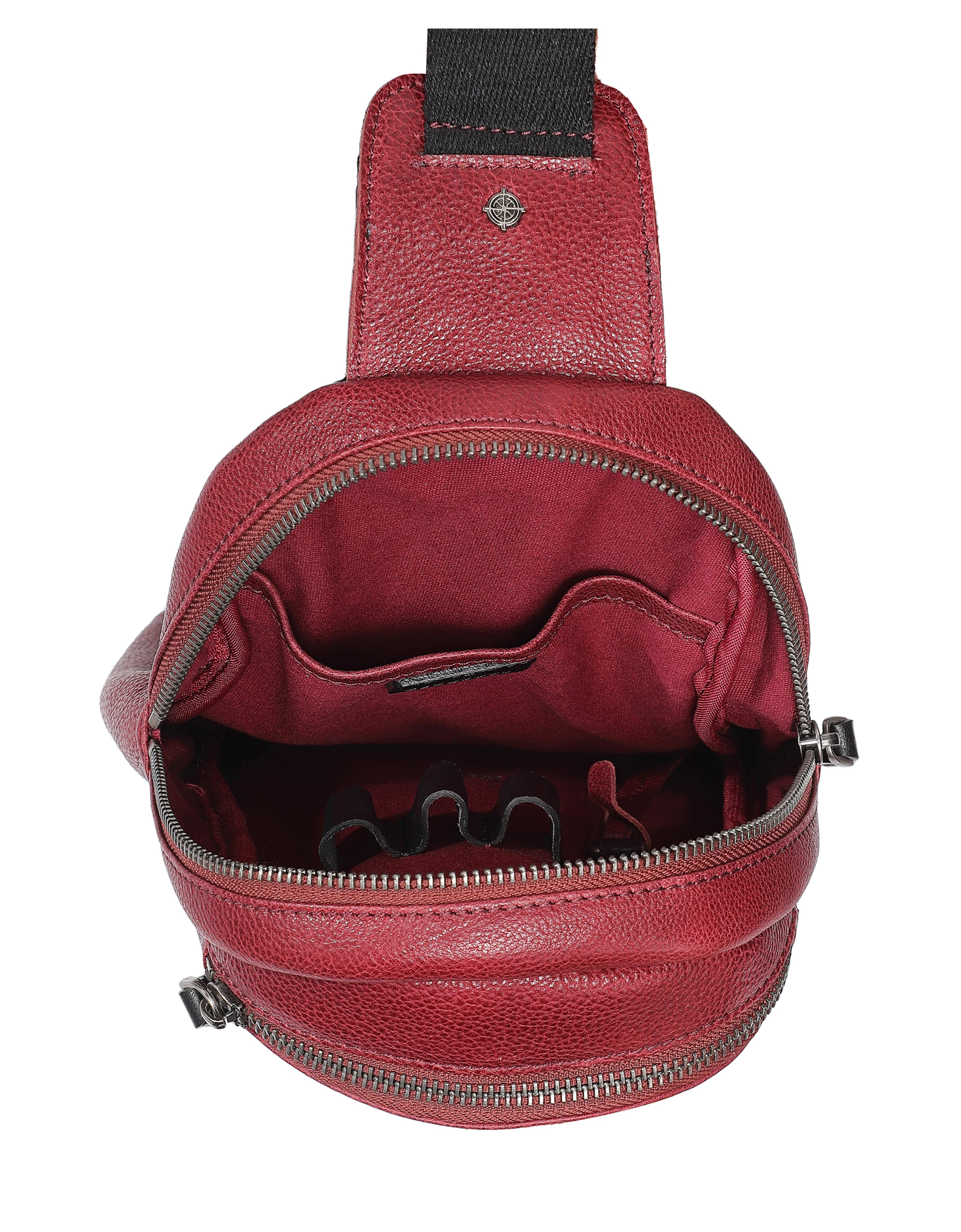 Fern Genuine Leather Compact Crossbody Sling Bag, Alternate, color, Burgundy