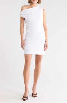 Good American One-Shoulder Poplin Minidress